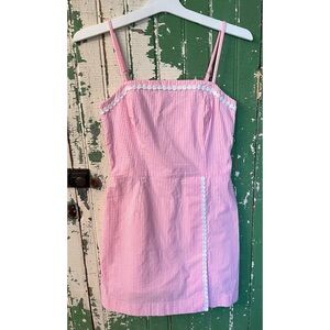 Lilly Pulitzer Women’s Pink Striped Mini Dress with White Trim Size 0 or XS
